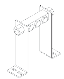 Haltewinkel, 60 mm hoch, für 5 Ventile 1/4"