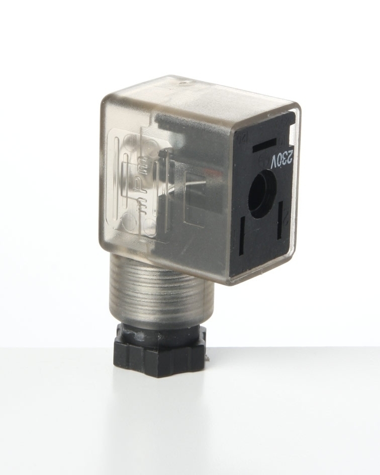 Stecker mit LED + VDR.für 24V, Form A 30x30