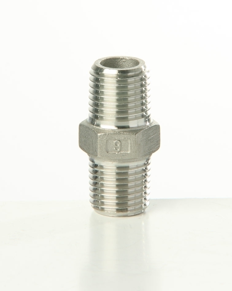 Doppelnippel VA 3/4'' x 3/4'' BSP kegelig