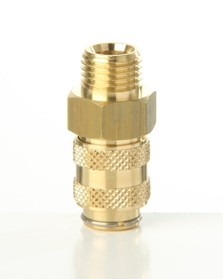 Verschlusskupplung Messing-blank NW 5mm - AG 1/4''