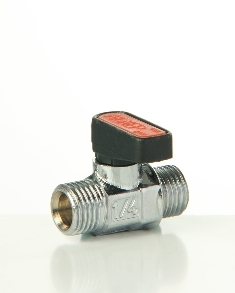 Mini-Kugelhahn NW 5.5 AG-AG 1/4'' mit blauer Einla