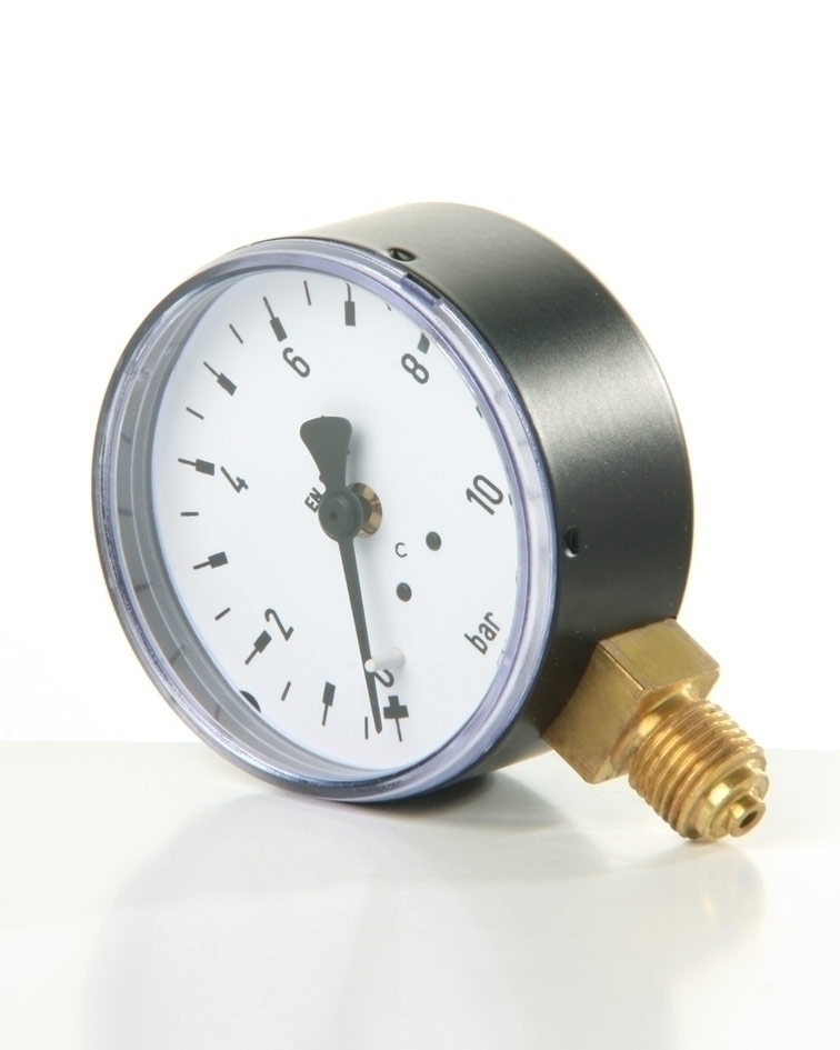 Rohrfedermanometer mit Stahlblechgehäuse. Standard