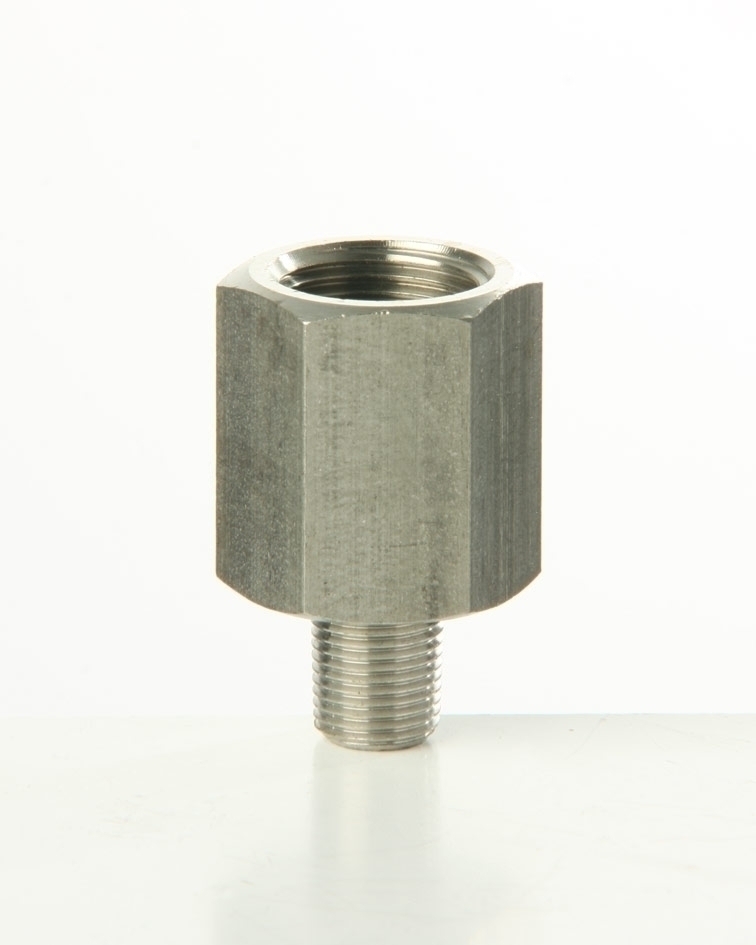 Ger. Übergangsstutzen VA zyl. 1/2''-1/4" VA