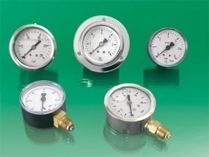 663:Rohrfedermanometer Ø 63mm, gefüllt (VA)