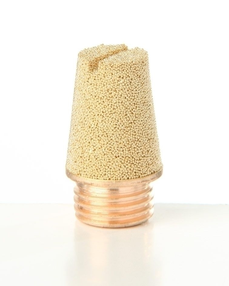 03 Einschraub- Schalldämpfer aus Sinterbronze,konisch mit Schlitzzylindrisches Gewinde